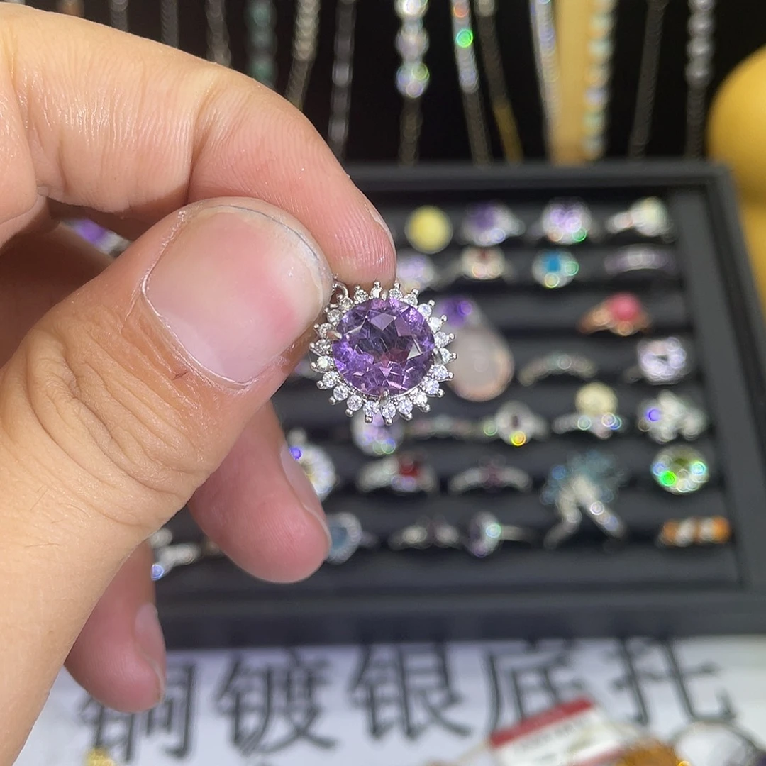 紫晶珠宝半成品未镶嵌