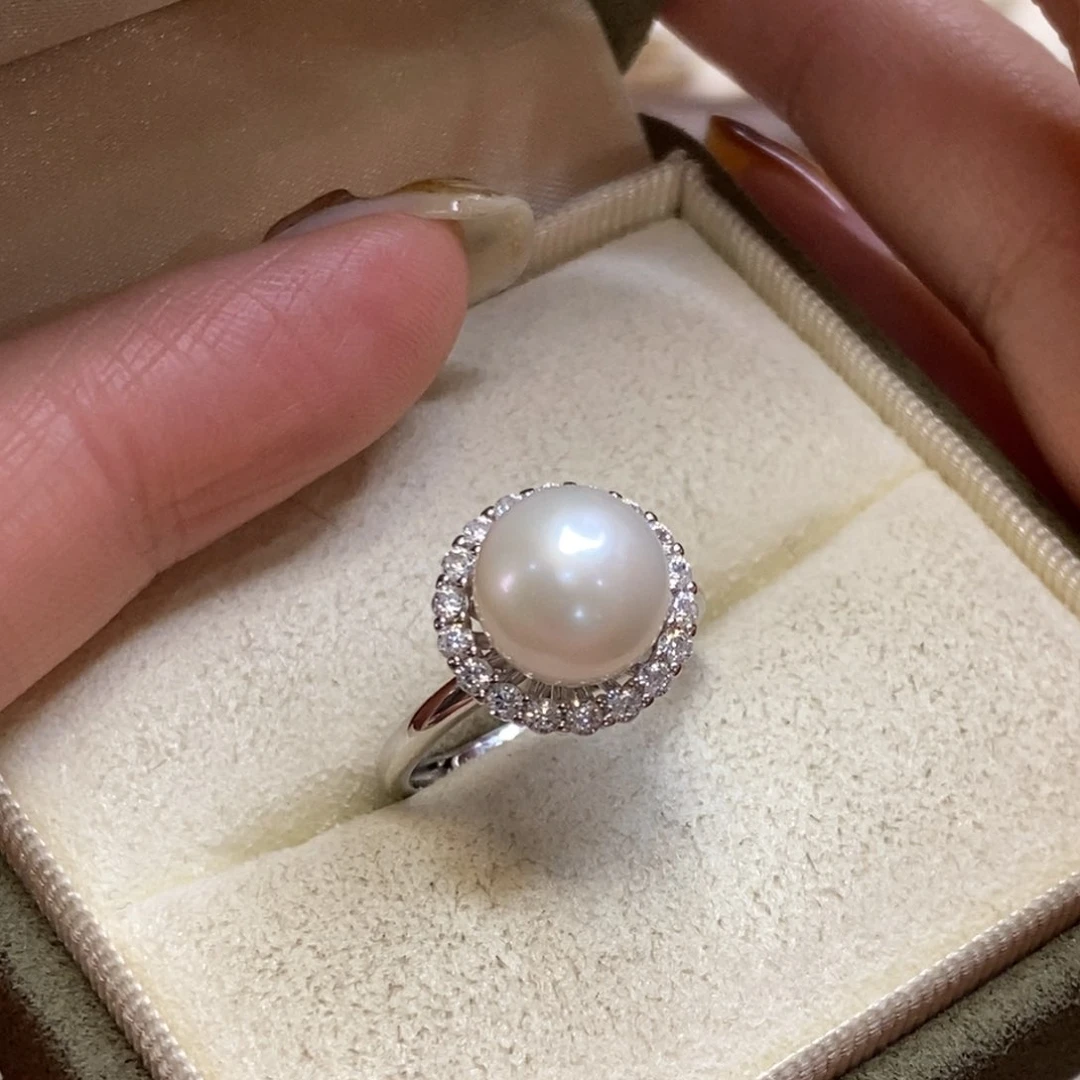 淡水珍珠戒指银S925镶嵌