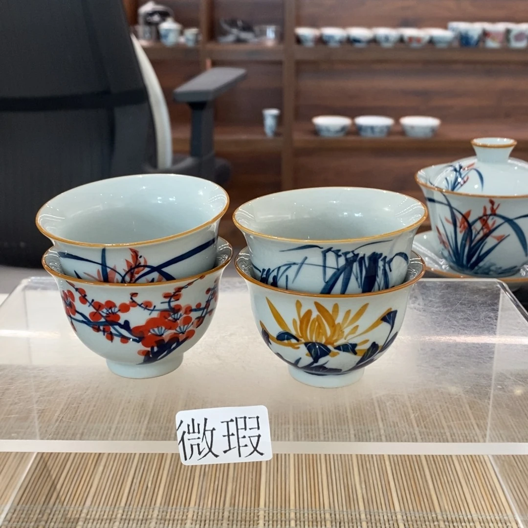 釉下彩老陶泥手工绘制