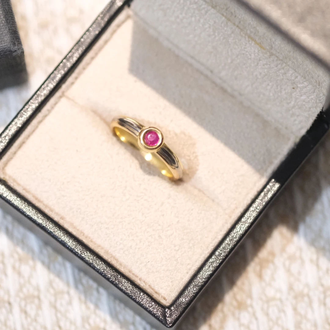 99新 Chanel/香奈儿 卡地亚三色金红宝石戒指