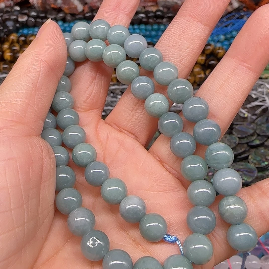 玛瑙/玉髓合金珠宝半成品翡翠8mm一条
