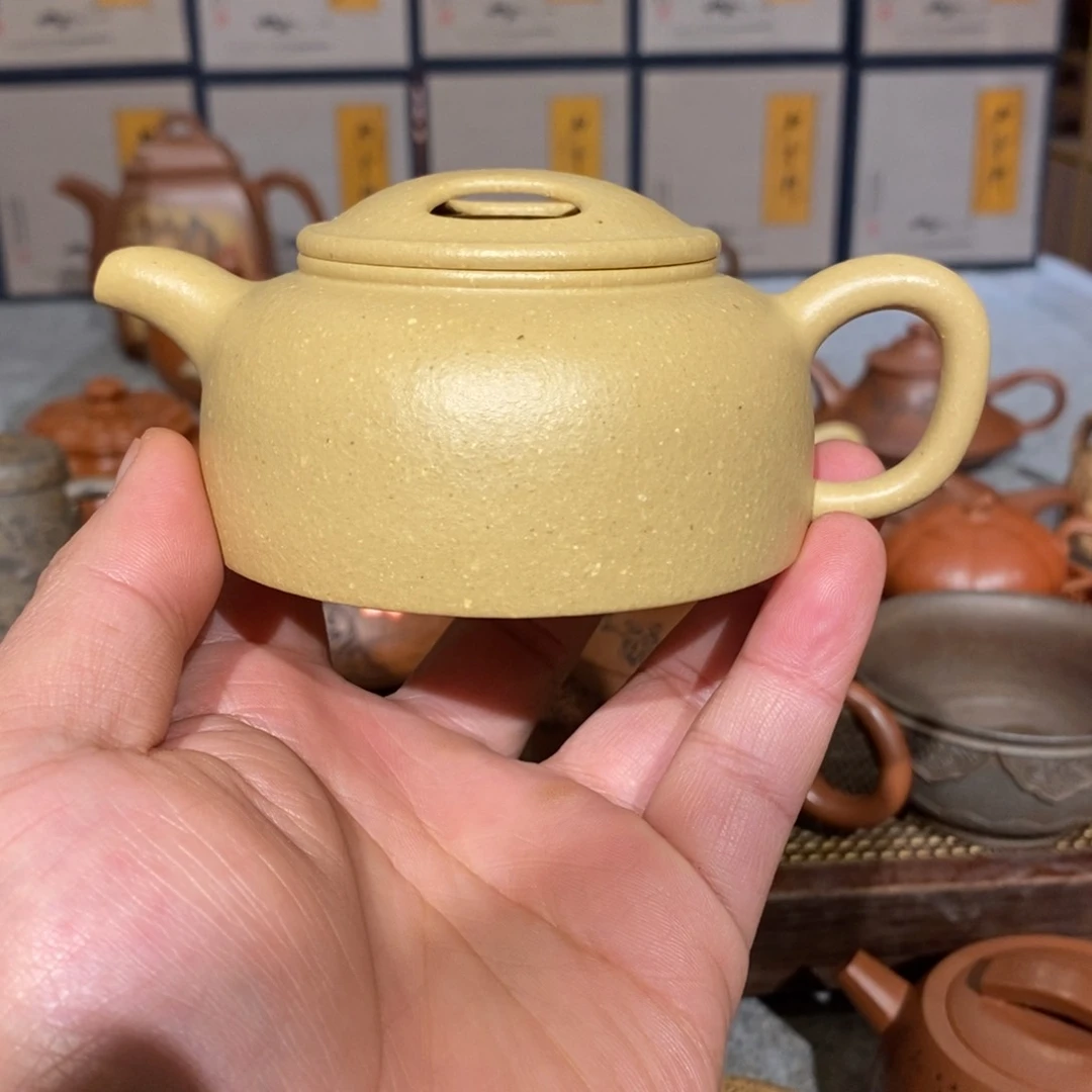 紫砂茶壶原矿本山绿泥之梨皮绿泥牛盖190cc