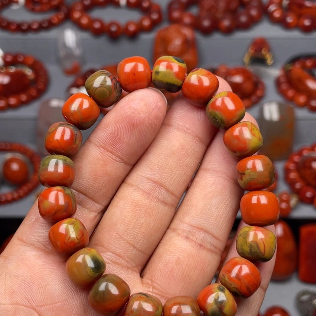 南红玛瑙未镶嵌珠宝奇石单圈10