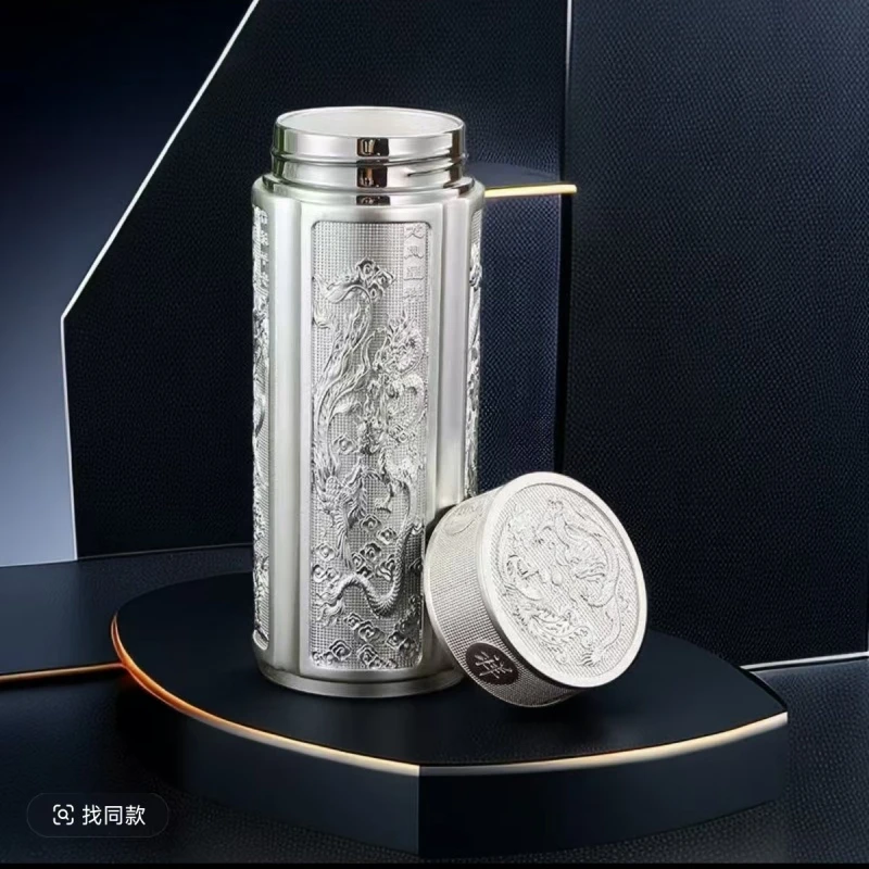 【龙凤杯】新款礼盒装雕龙凤款杯子银离子水杯