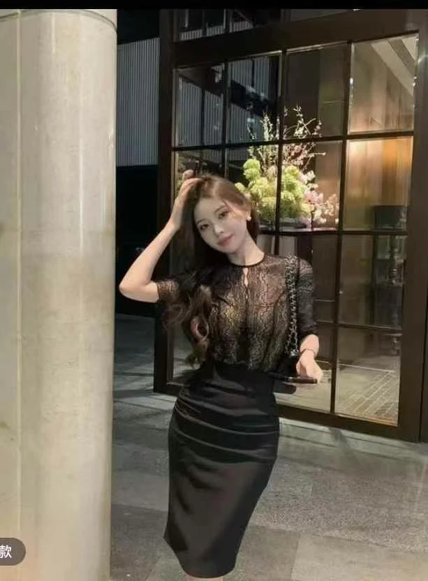 H166鑫丽铭中袖蕾丝舒服上衣