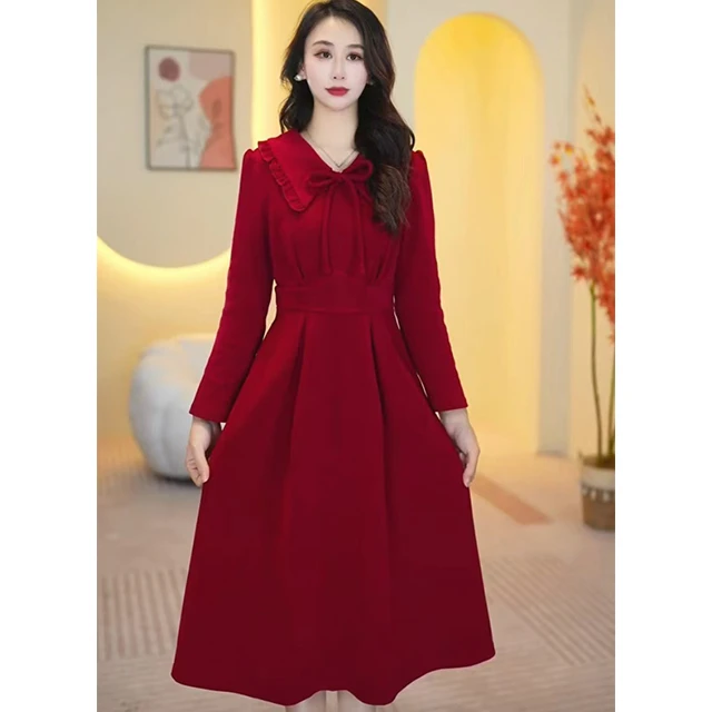 M7191连衣裙新款大码时尚气质法式连衣裙遮字气质显瘦连衣裙