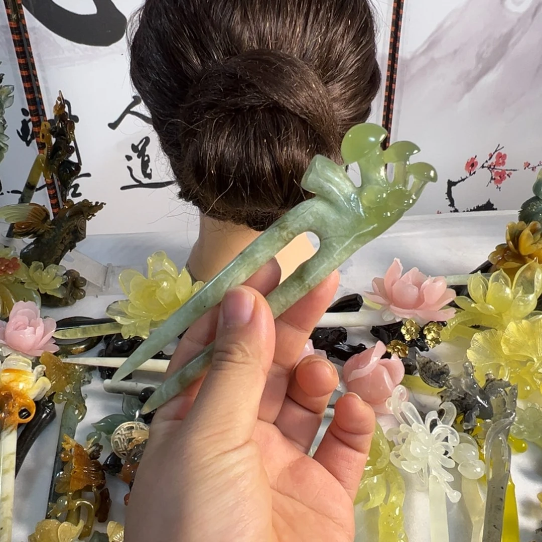 蛇纹石玉未镶嵌发饰