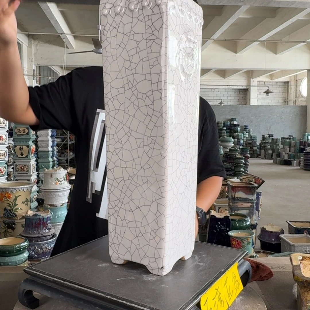。一风堂石湾花盆 打磨痕迹 颗粒 内10*44