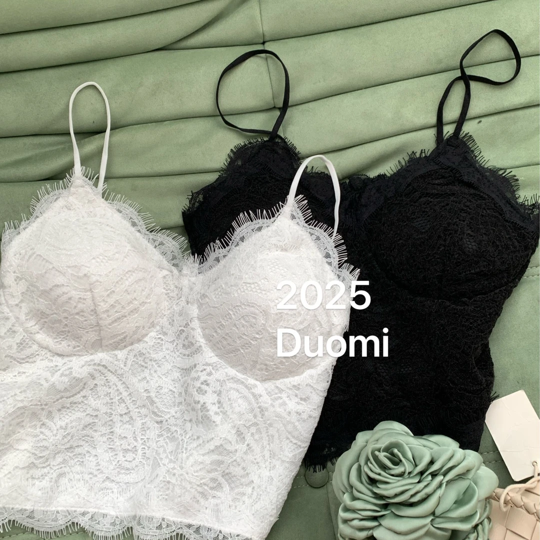 【DUOMI】春季新款百搭时尚韩版小众设计风格美背D6231蕾丝