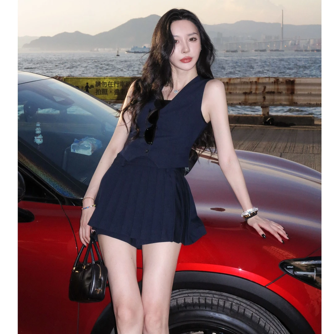菠萝宝宝yuna【蓝调风琴】百褶半身短裙YH16