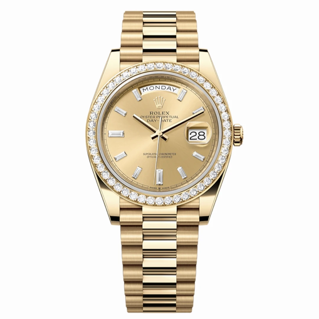 99新 Rolex/劳力士 21年12月全套/星期日历型228348圈钻黄冰糖