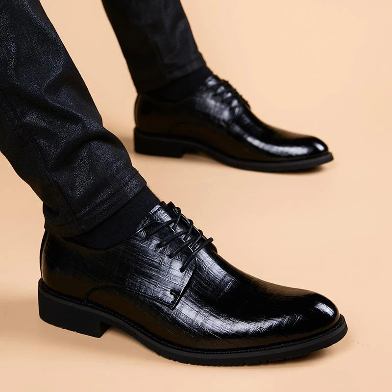 【香港DcSU&Shoes官方正品】男士内增高青年软底英伦尖头新郎婚鞋