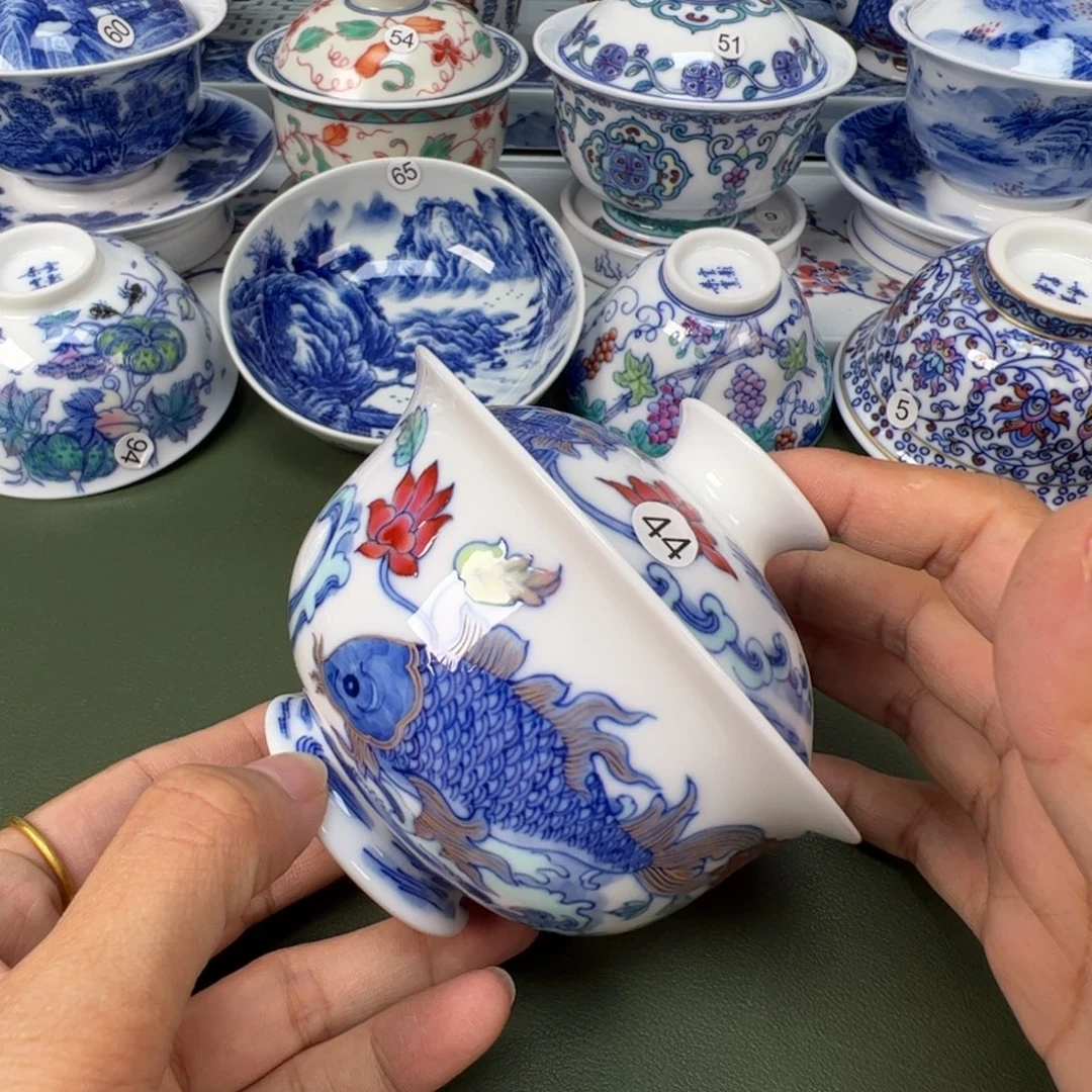 陶瓷景德镇纯手工纯手绘茶具木木44