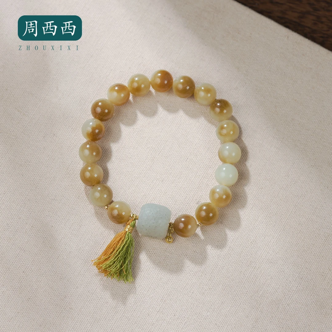 周西西精美18K糖白桶珠路路通手串9.5mm气质百搭多样性发货19393