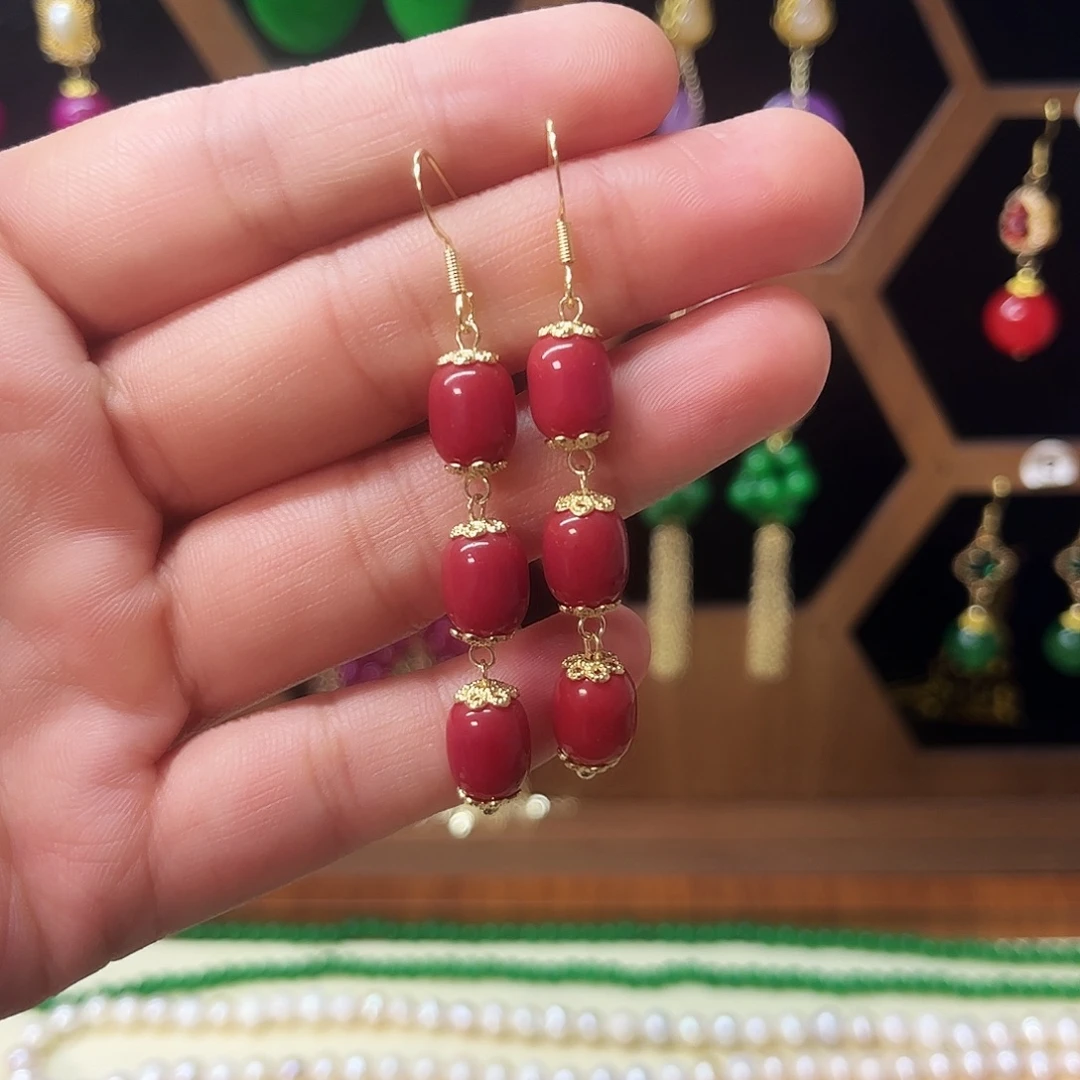 锆石纯铜925银耳饰