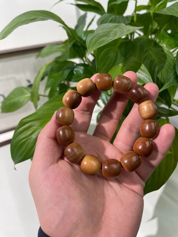 横纹黑肉沉水级 14.5mm/14颗 印度老山檀香 迈索尔正区老料