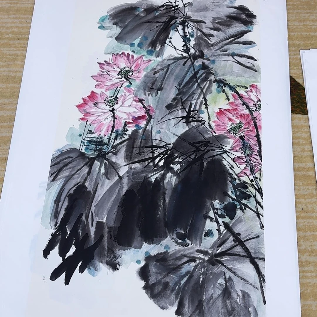 国画三尺整纸手绘作品