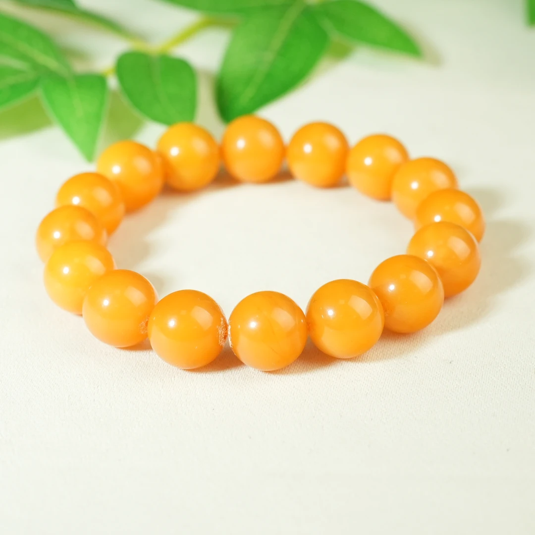 十九世纪蜜蜡圆珠手串【古珠精选】AAML250212004