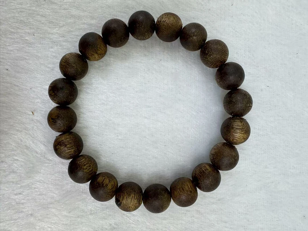 沉香海南奇楠沉香单圈手串无科技纯天然男女款文玩香木串可DIY