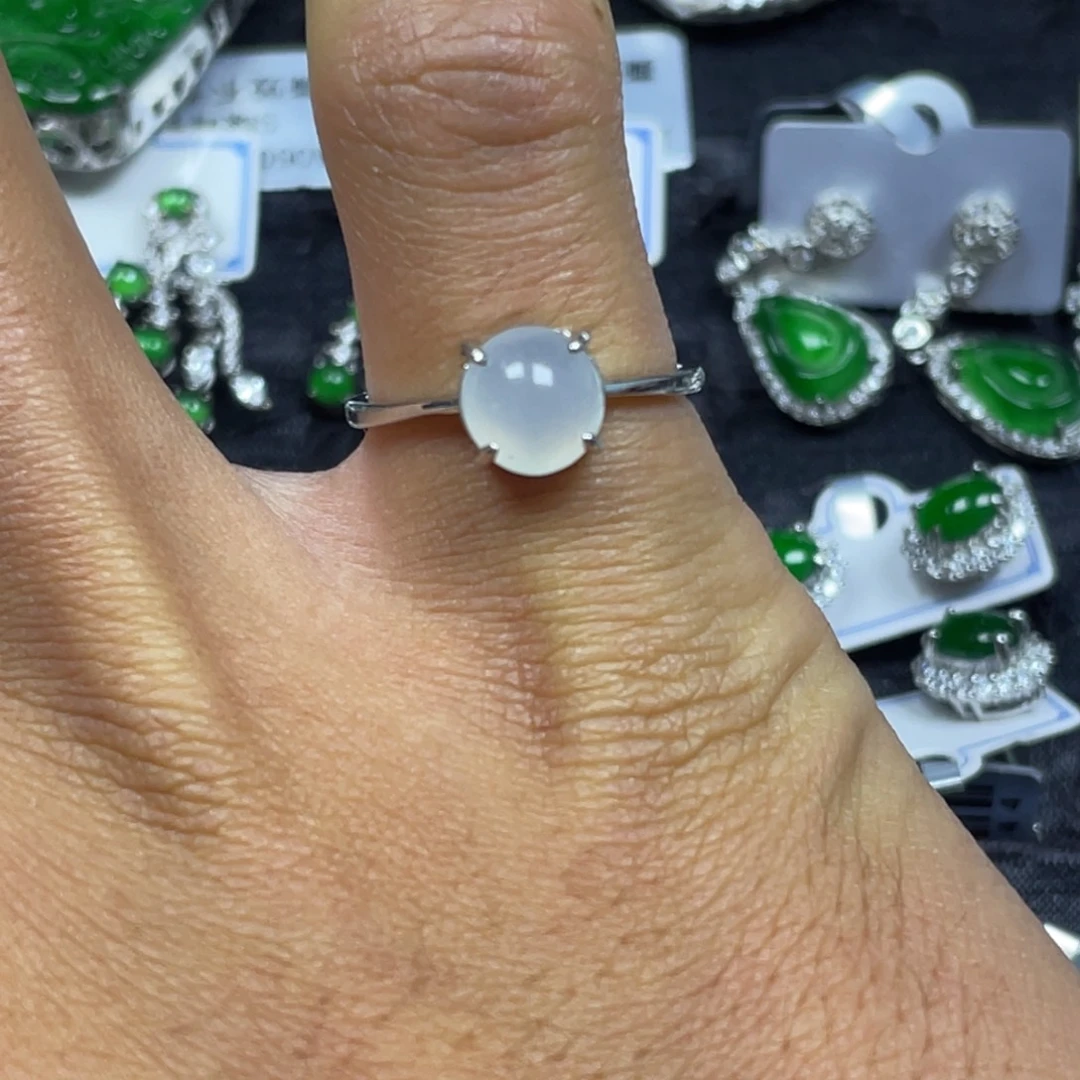 翡翠银S925镶嵌戒指