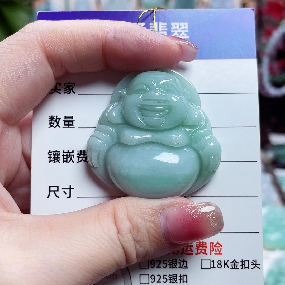 翡翠未镶嵌颈饰佛公33