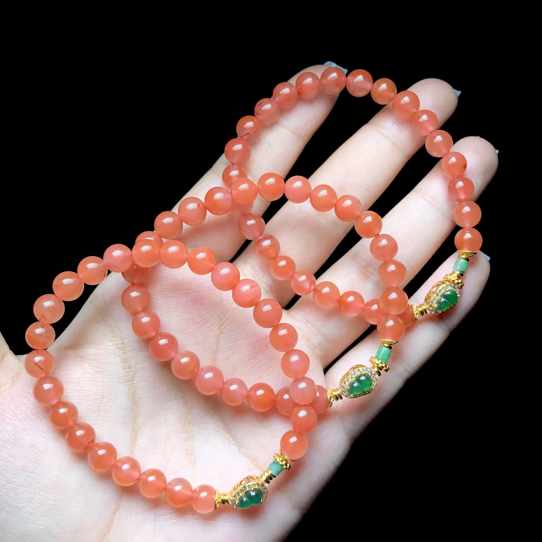 【云上叙】南红DIY手串-多样性发其一-6.5mm-V66631-M（甄选）