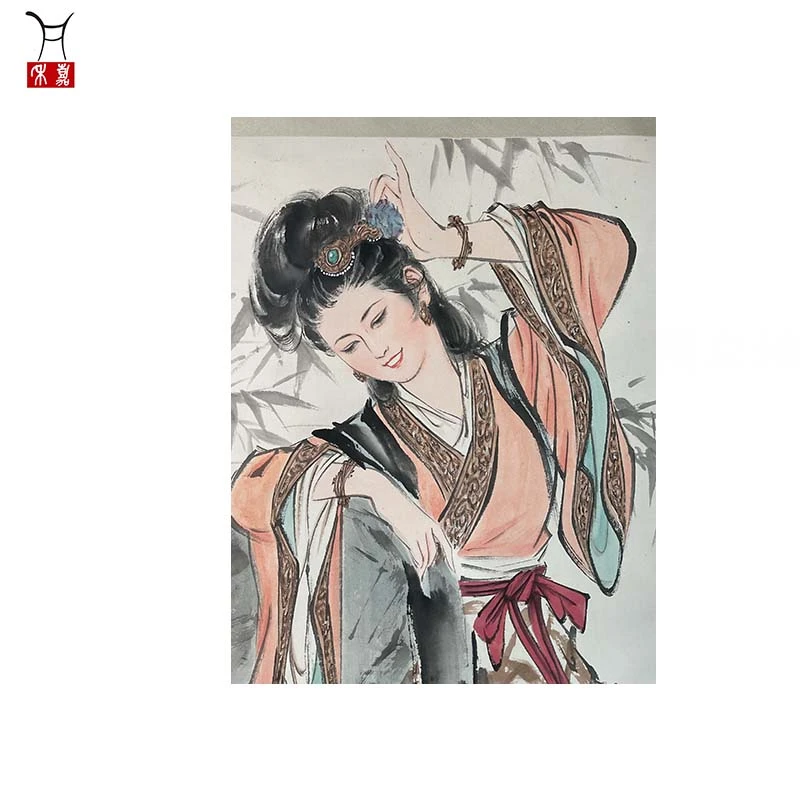 W1003仕女图立轴66x136/8平尺