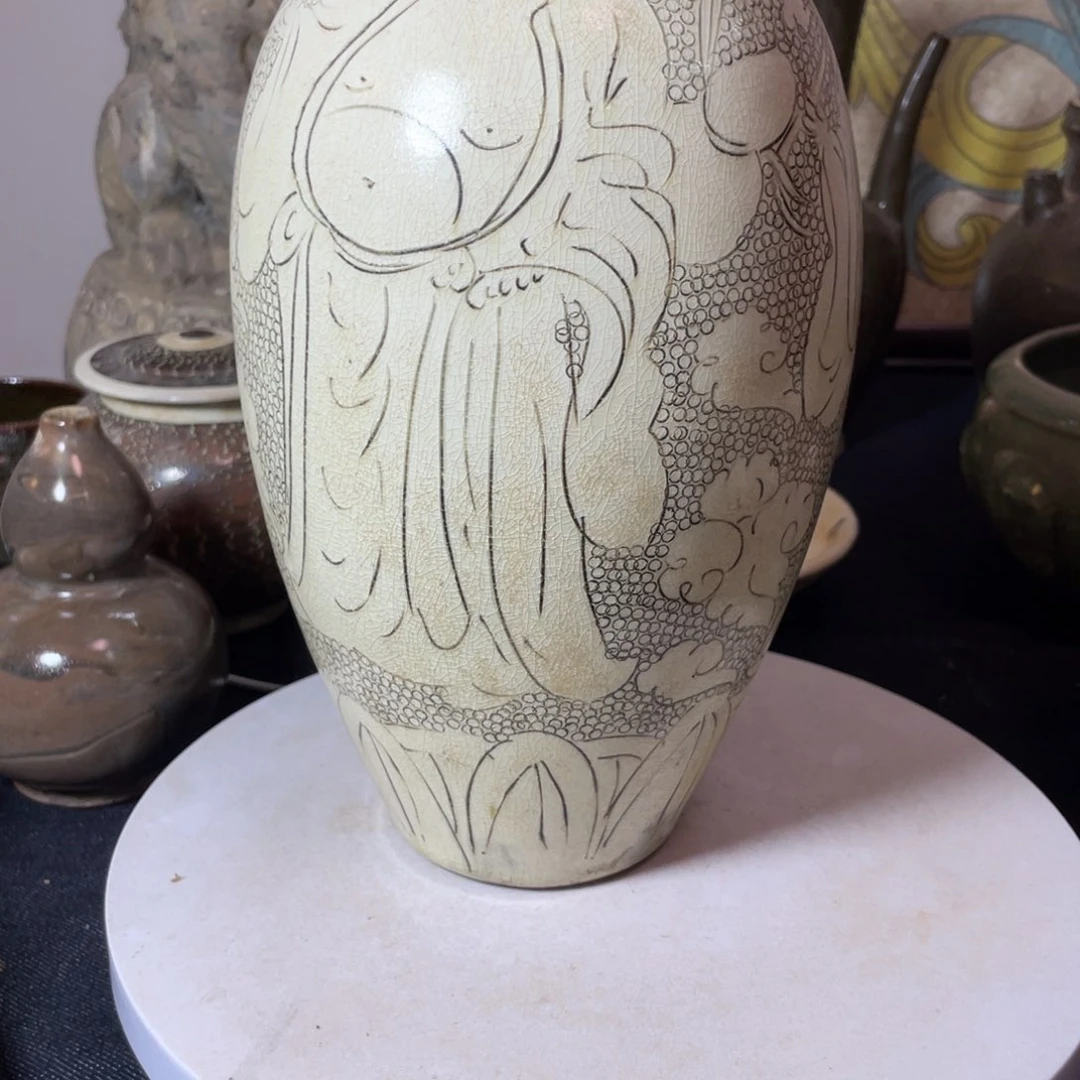 瓷州窑珍珠底梅瓶美丽动人用****5