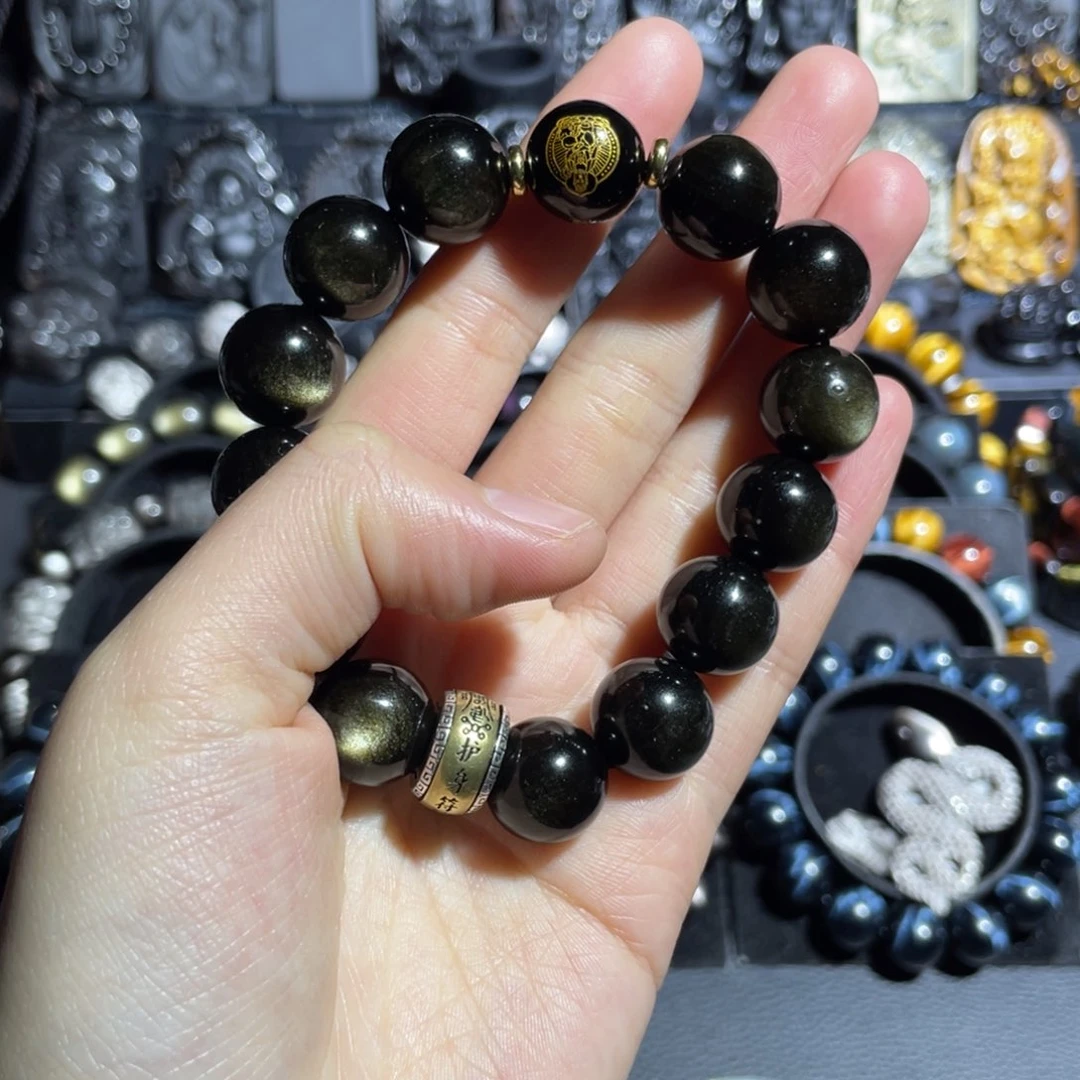黑曜岩手串未镶嵌小****10mm蛇