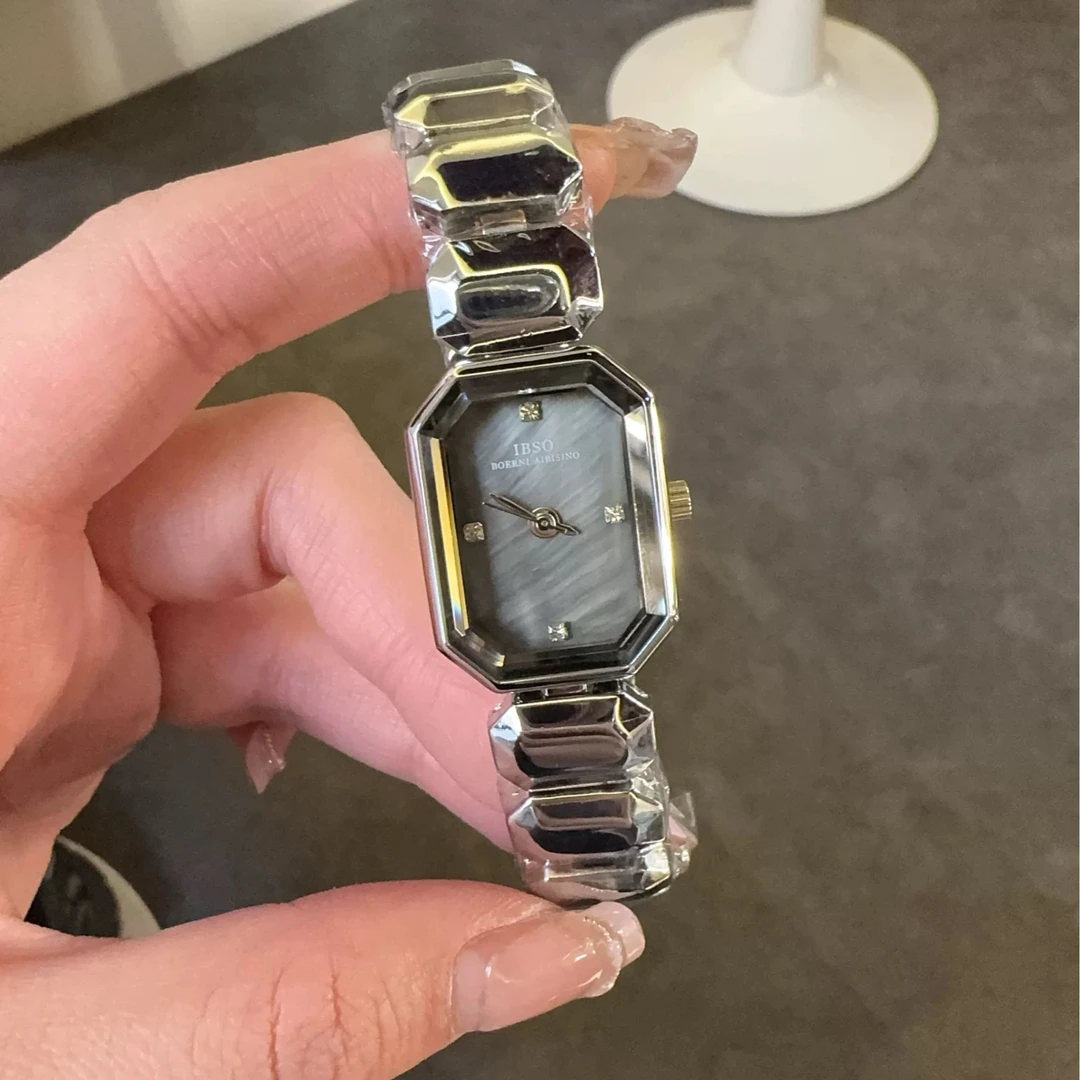 【IBSO】1220 轻奢高级气质女士手表百搭小众腕表银色