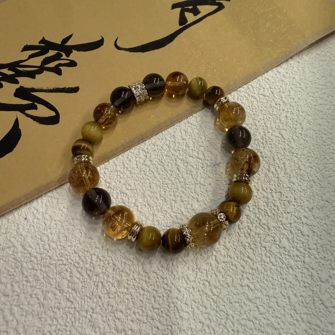 【V姐珠宝】HL19007 水晶虎眼石手串