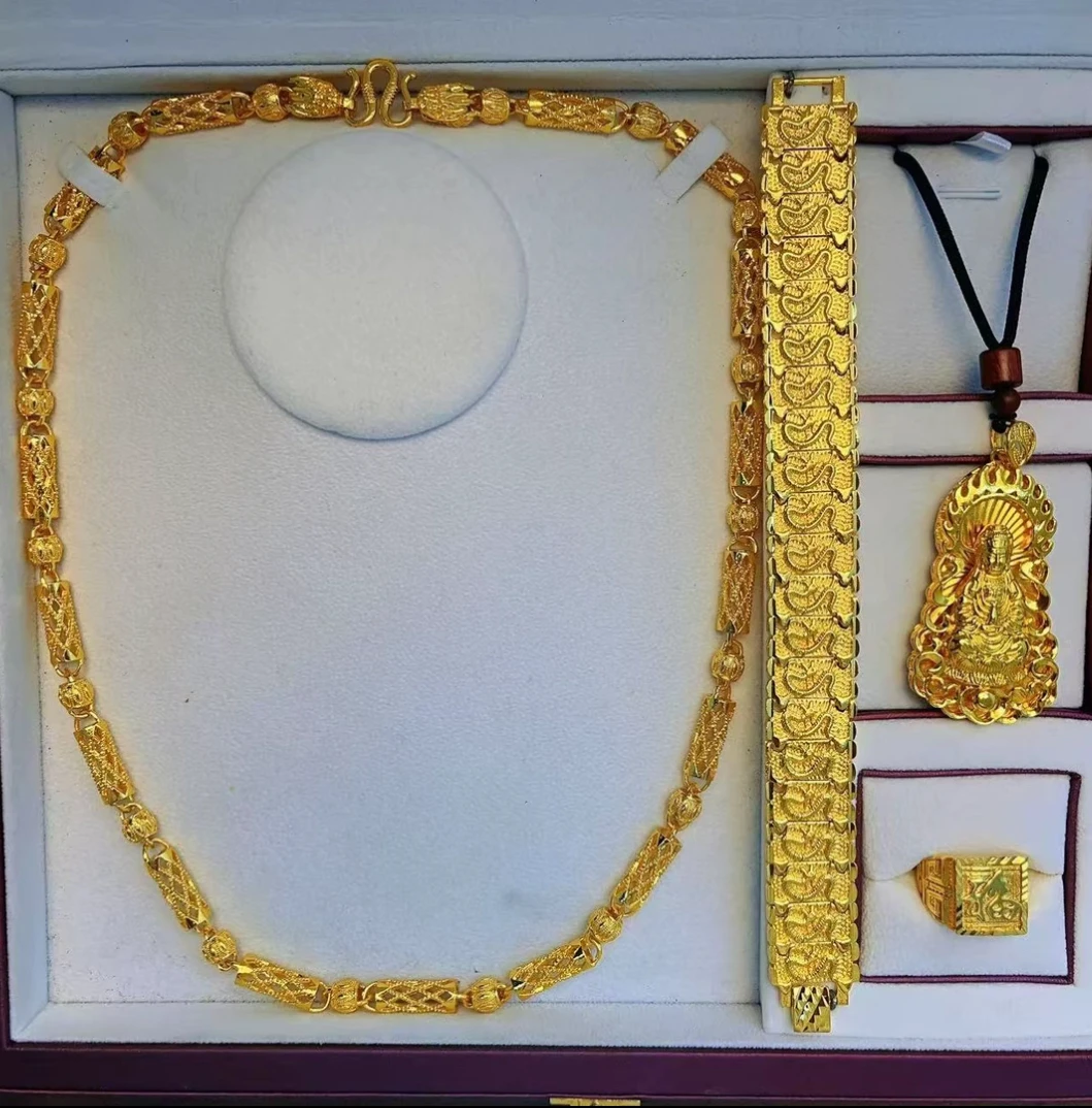 合金吊坠 男士气质帝王五件套  项链  手链 观音吊坠 戒指 平安绳