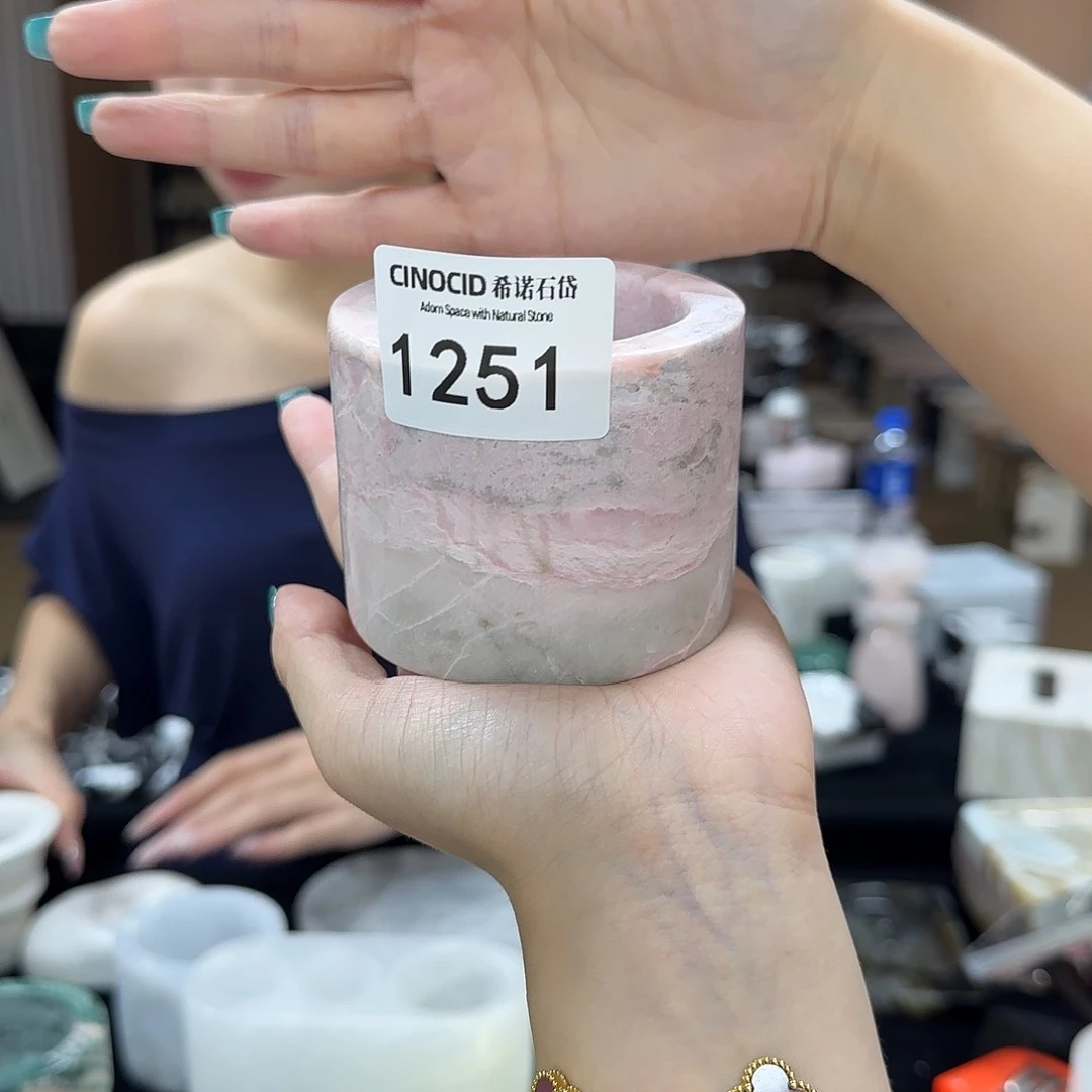 石材1251粉澳宝小圆烛台