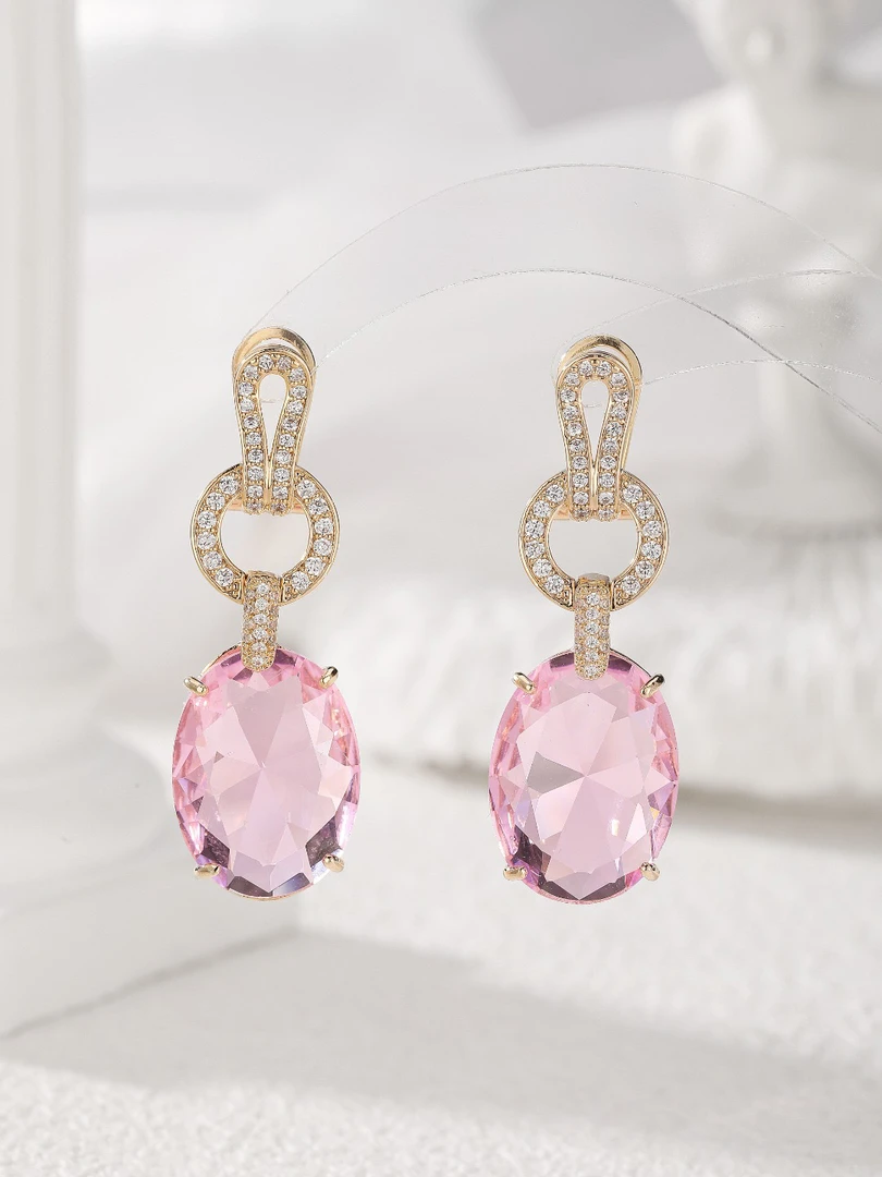 合金合成锆石耳饰 4484高级轻奢时尚甜美淑女耳环