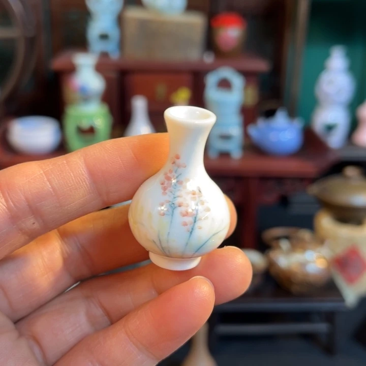 摆件微陶老王迷你花瓶