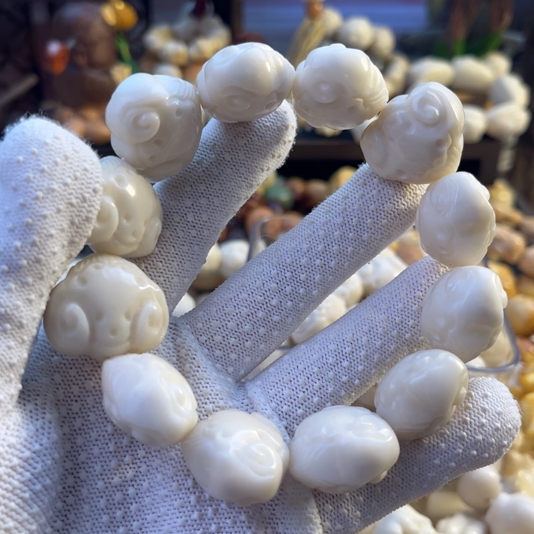 菩提根/象牙果手串-祥云羊5.6/颗-1号链接可选颗数