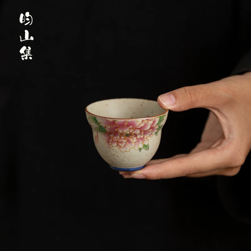 茶杯主人杯复古青花火石红葫芦杯创意家用功夫茶具女士个人品茗杯