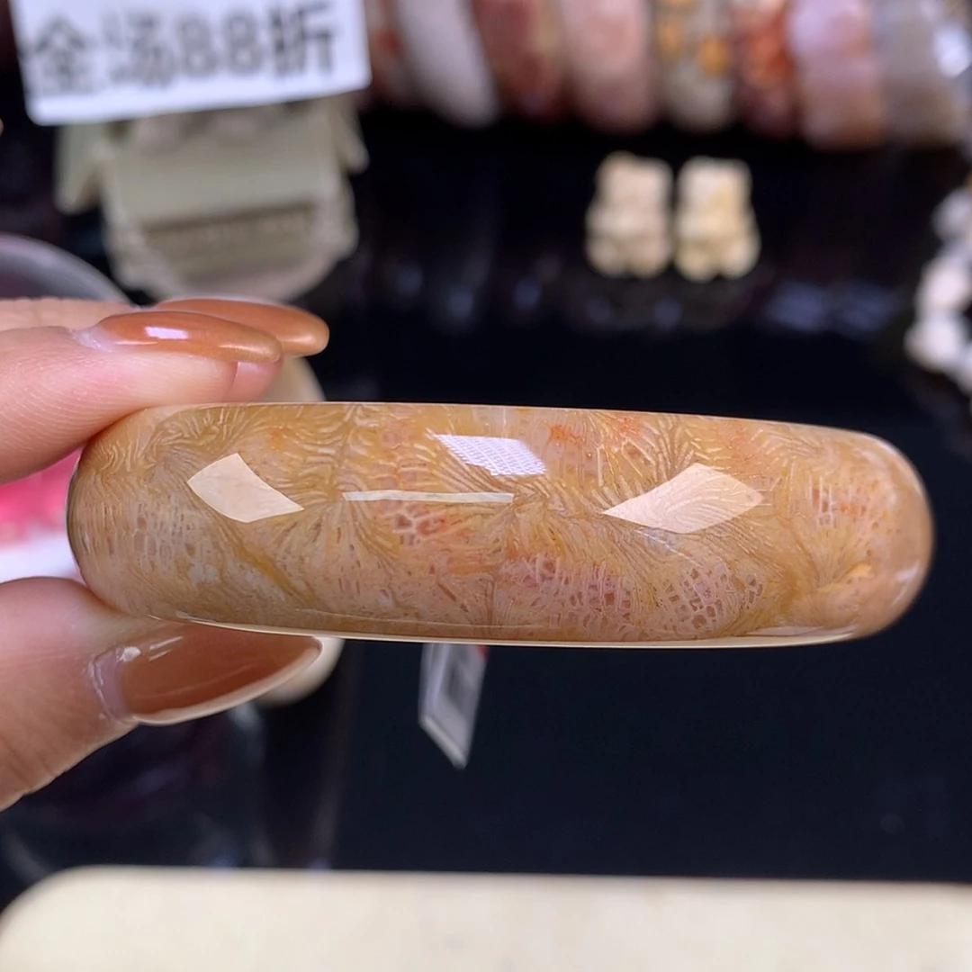 【闪购商品】颈饰未镶嵌硅化珊瑚（珊瑚玉）糖彩凤尾58.6（38号）