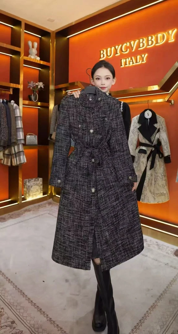 【桃子】设计师冬季气质时尚中长款羽绒服H254-9098