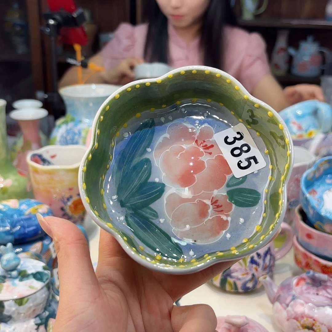 瓷片景德镇手绘高温釉下彩陶瓷茶具