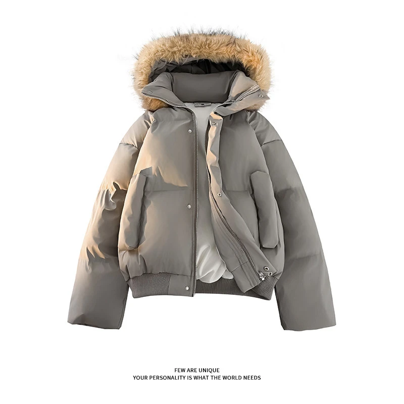 2025秋冬复古加厚保暖面包服连帽派克服男士潮牌宽松休闲短款棉衣