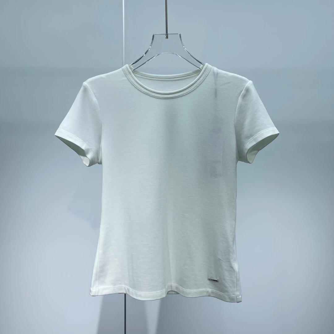 25春季新款圆领休闲短袖纯色T血6102
