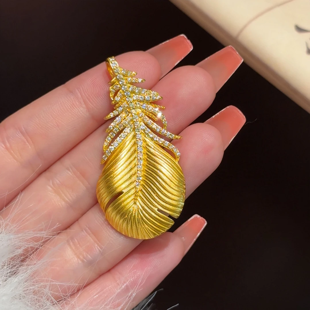 【凰羽】足金花丝黄金大羽毛