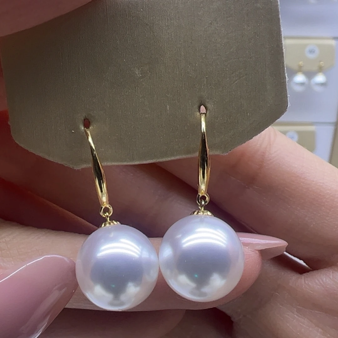 淡水珍珠耳饰18K金镶嵌