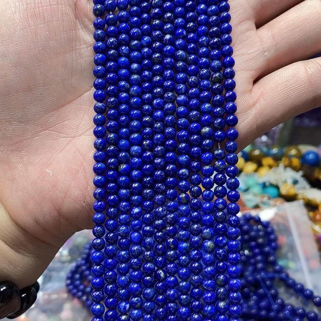 石英质玉未镶嵌，高品天然原矿青金4.5mm，