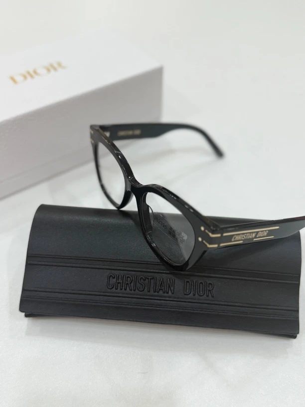 95新 DIOR/迪奥 夏七中古/dior黑金平光镜/眼镜