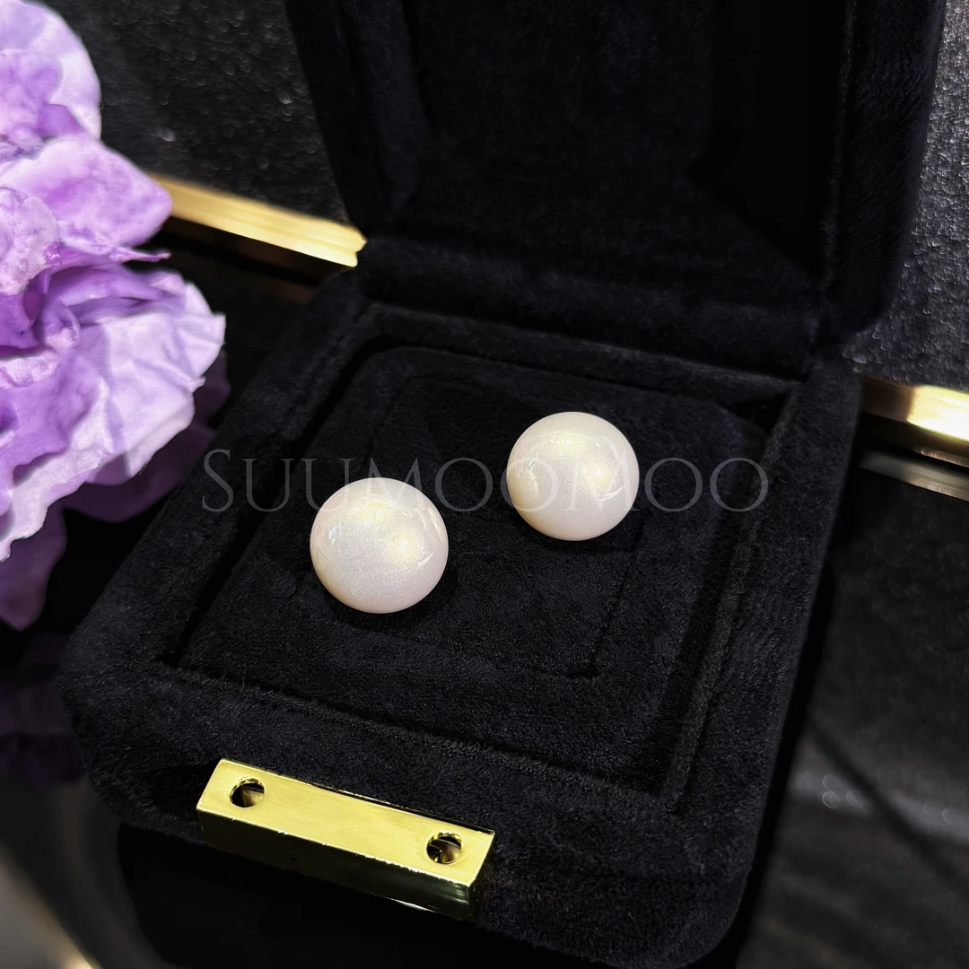 铜合金合成锆石耳饰 法式时尚面包珠珠耳环 显脸瘦百搭