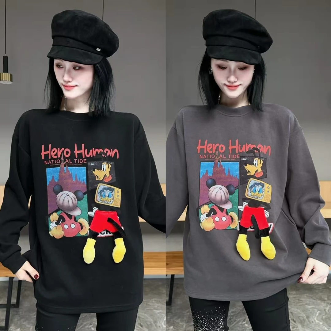 【YJ·原创】2025冬季新款设计感宽松百搭显瘦加厚卫衣女YY3668