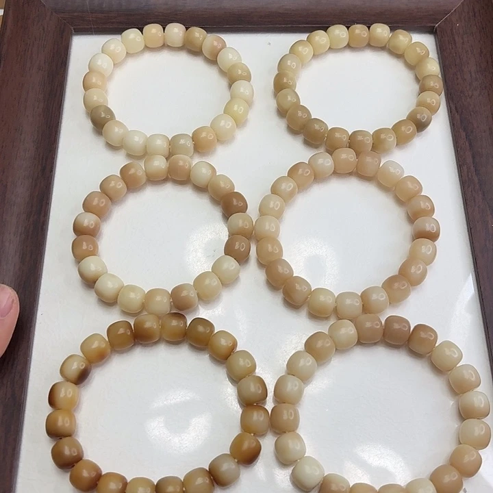 菩提根/象牙果手串卡12骨瓷料桶珠