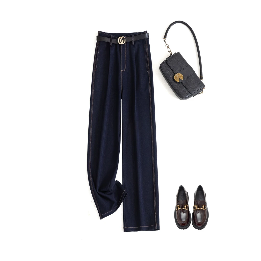 【米兰】秋冬新品加厚重磅阔腿裤显瘦百搭高腰阔腿